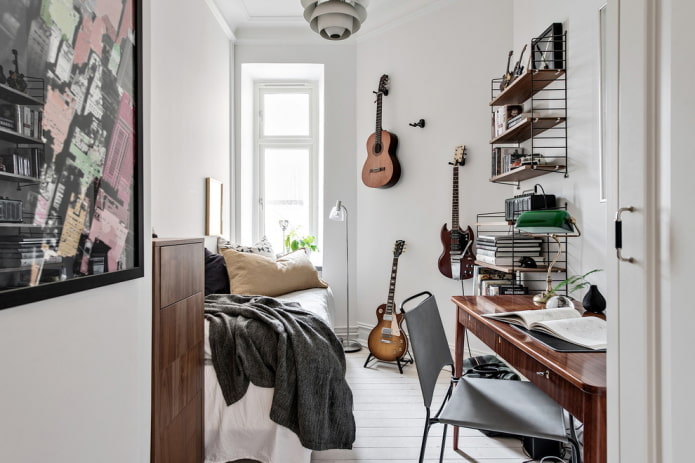 murs avec décor en forme de guitare