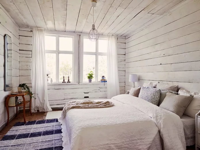 murs en bois dans la chambre