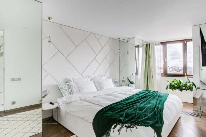 chambre moderne avec plafond blanc
