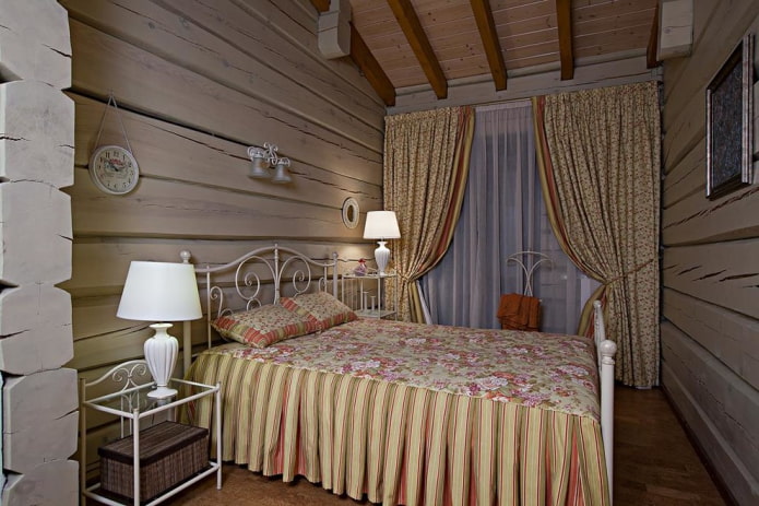 Éclairage de la chambre à coucher de style campagnard