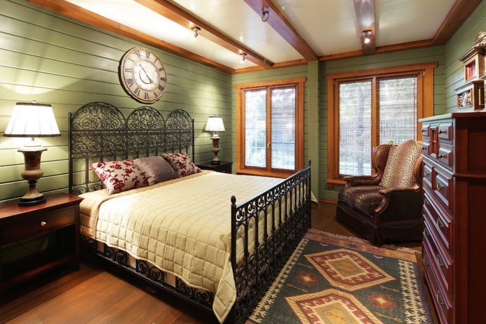 Éclairage de chambre à coucher de style campagnard