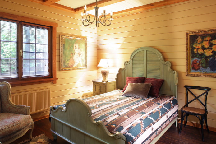Éclairage de chambre à coucher de style campagnard