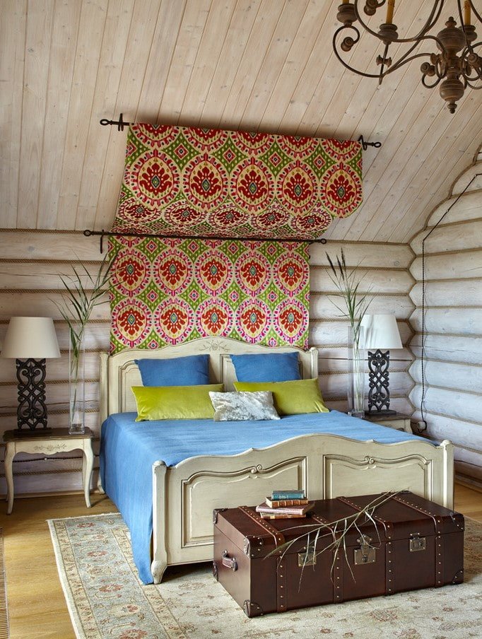 décoration intérieure de chambre à coucher de style campagnard