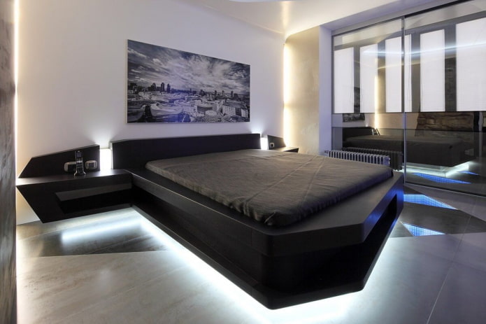 meubles de chambre à coucher de style high-tech