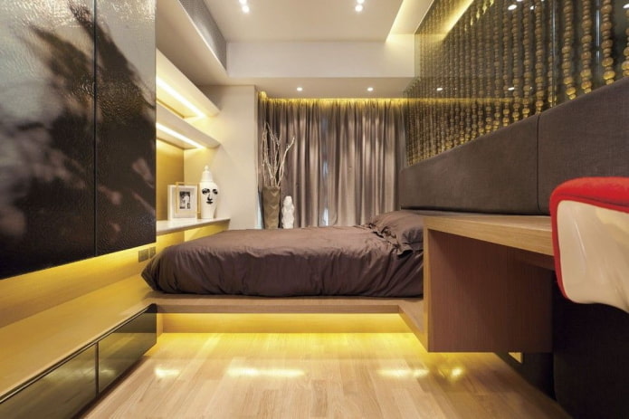 Palette de couleurs de la chambre à coucher de style high-tech
