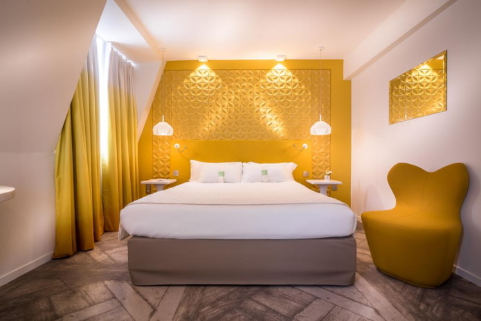 Palette de couleurs de la chambre à coucher de style high-tech