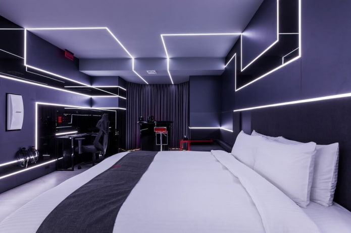 Palette de couleurs de la chambre à coucher de style high-tech