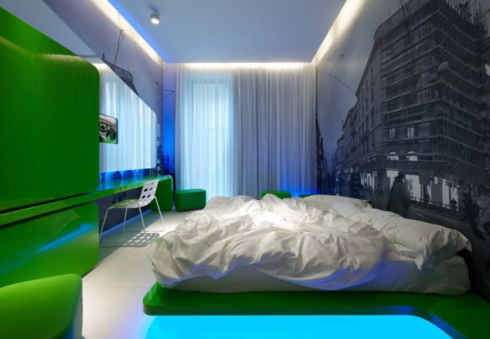 Meubles de chambre à coucher de style high-tech
