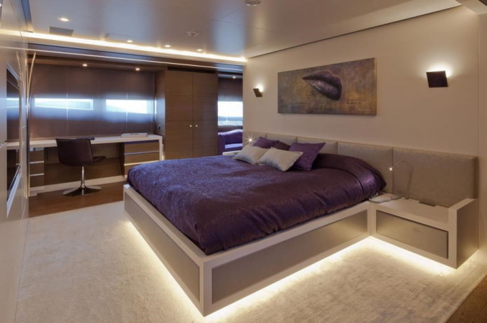 Aménagement intérieur d'une chambre de style high-tech