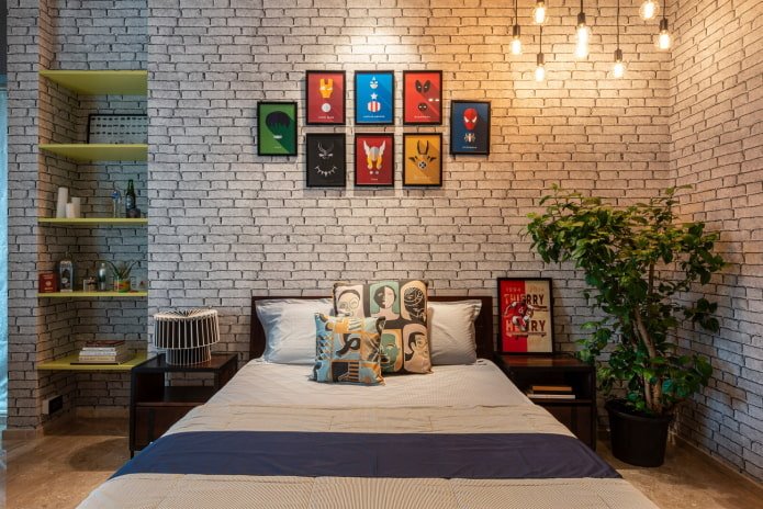 Décoration murale de la chambre de style industriel
