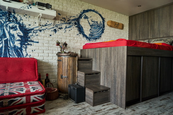 Chambre d'ado de style industriel
