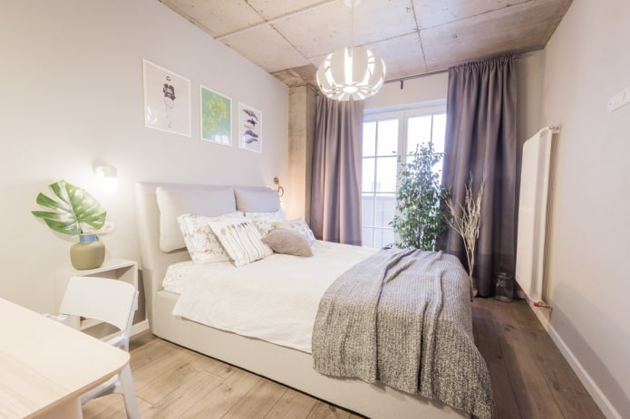 Chambre de style loft scandinave