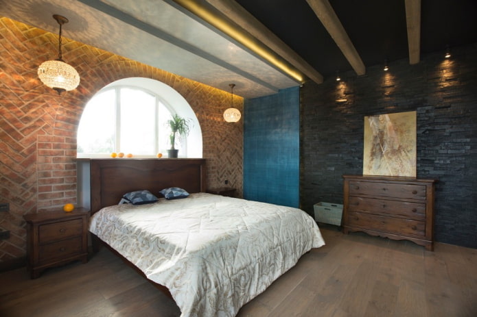Décoration de plafond de chambre de style industriel