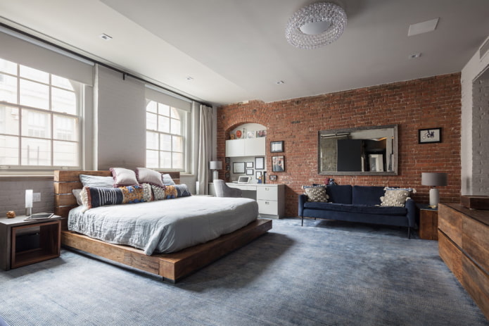 Finition du sol dans la chambre de style industriel