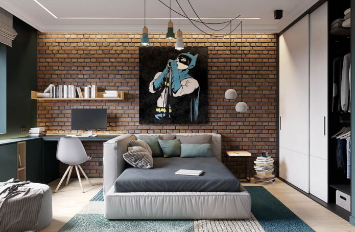 Chambre d'ado de style industriel