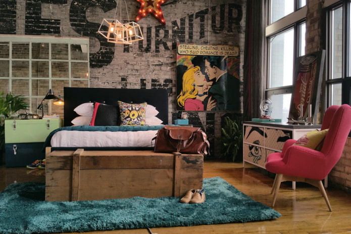 Chambre d'ado de style industriel