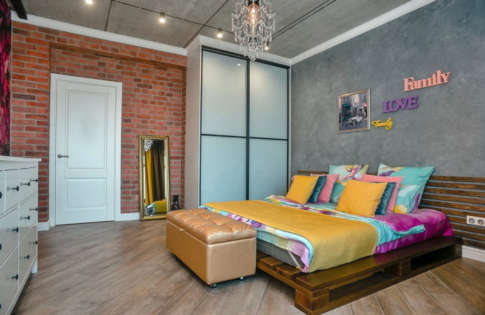 Meubles de style industriel dans la chambre