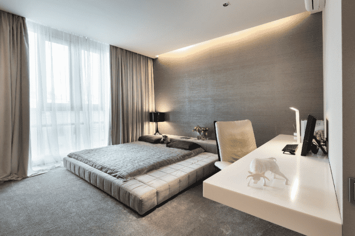 Schéma de couleurs d'une chambre de style minimaliste