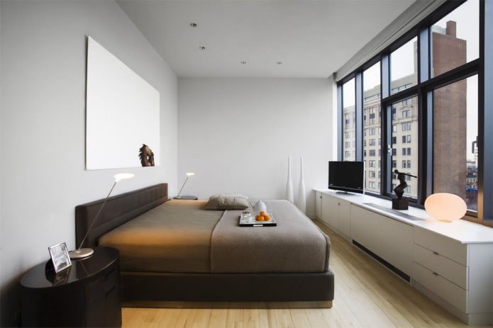 meubles dans une chambre à coucher de style minimaliste