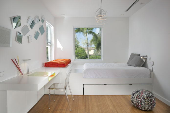 Chambre d'adolescent de style minimaliste
