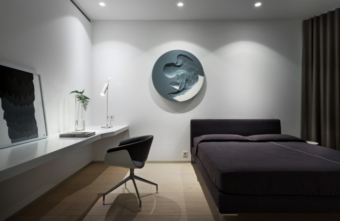 Décoration intérieure d'une chambre de style minimaliste