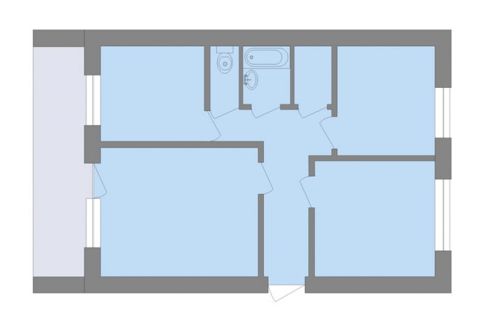 Appartement de trois pièces dans une stalinka