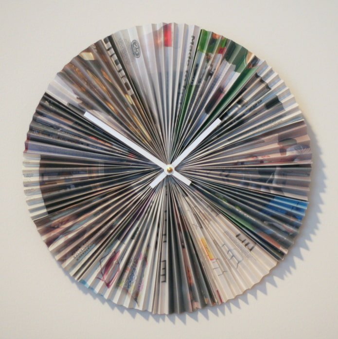 Horloge à partir de pages de magazines