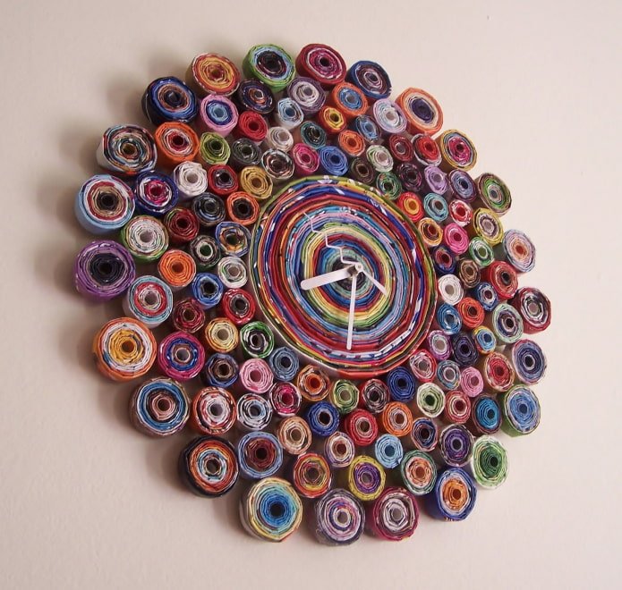 Tubes d'horloge à partir de pages de magazines