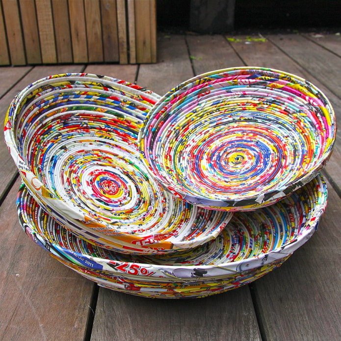 corbeilles à pain en tubes de magazine