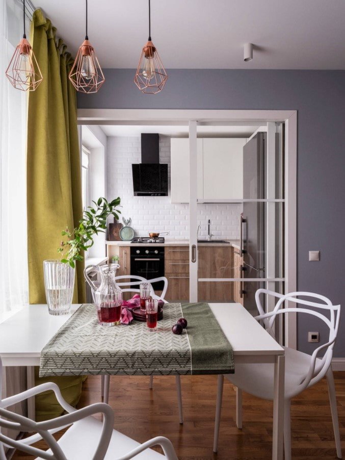 portes coulissantes en verre pour la cuisine