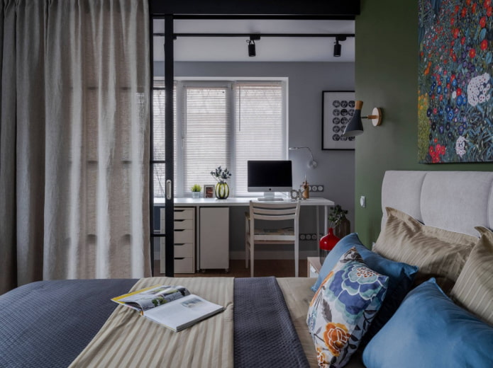 séparer un bureau dans la chambre