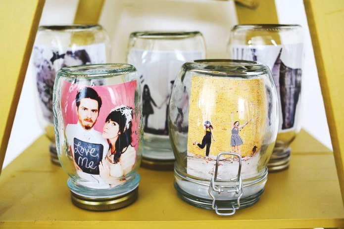 photos in a jar