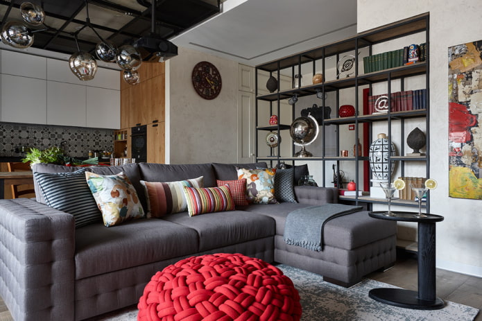 cloison en forme de rack dans l'intérieur dans le style loft