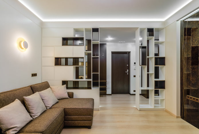 Cloison en forme de crémaillère à l'intérieur