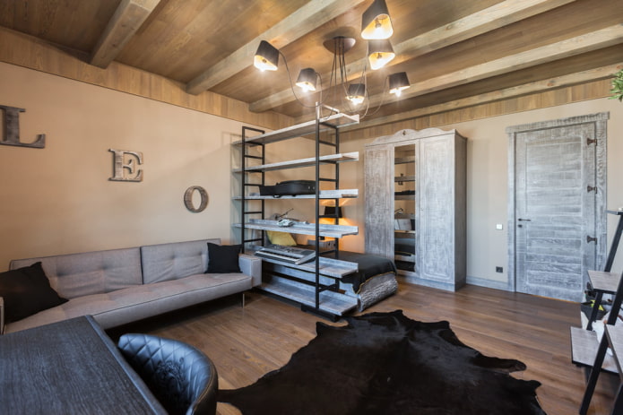 cloison en forme de Une étagère à l'intérieur d'un studio