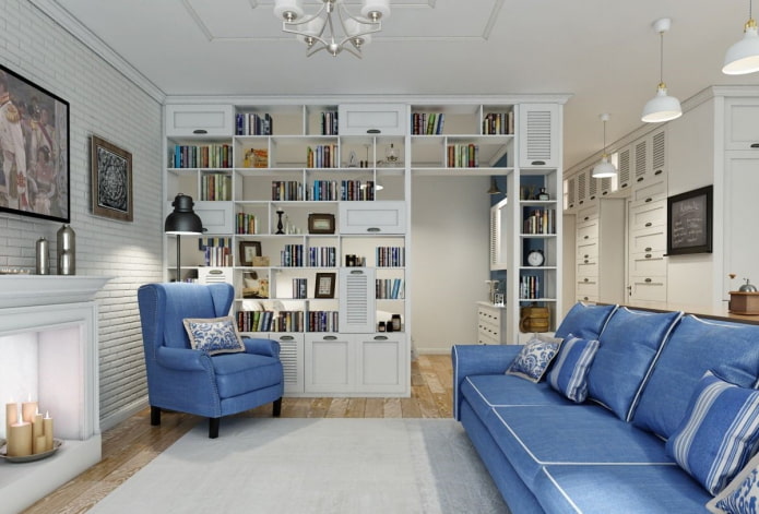 cloison en forme de rack à l'intérieur de style provençal