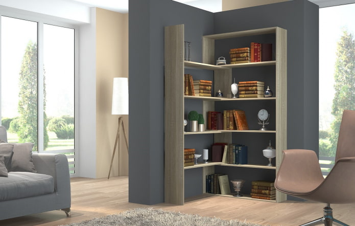 Étagère d'angle dans l'intérieur