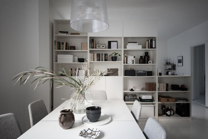 Structure de rack dans un intérieur de style minimaliste