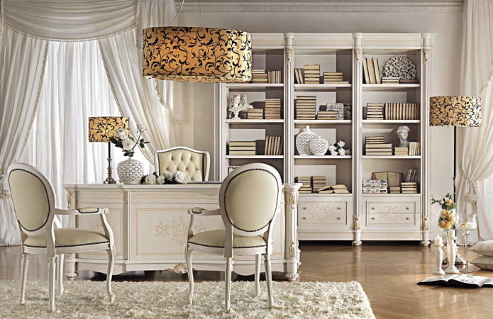 Structure de rack dans un intérieur de style classique