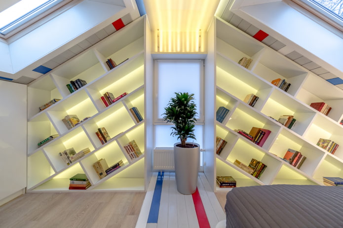 Design d'étagères à l'intérieur