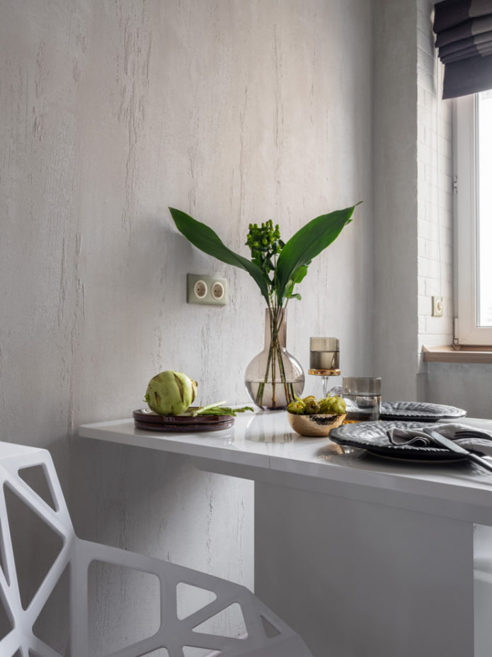 Enduit décoratif dans la cuisine