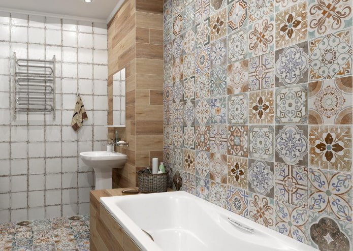 carrelage sur les murs de la salle de bain