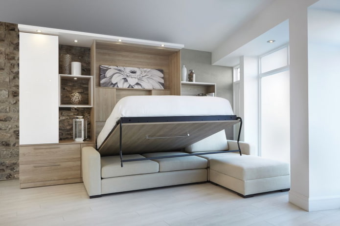 meuble haut transformable dans un salon