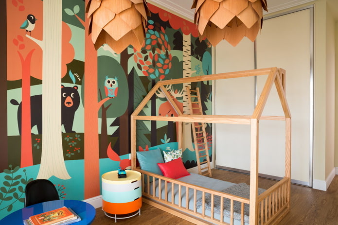 peintures murales à l'intérieur de la chambre d'enfant