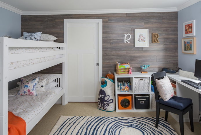 Stratifié sur le mur à l'intérieur de la chambre d'enfant