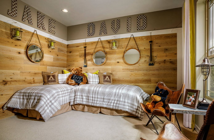 Stratifié sur le mur à l'intérieur de la chambre d'enfant