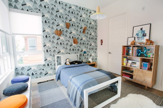 revêtement mural dans une chambre d'enfant de style moderne