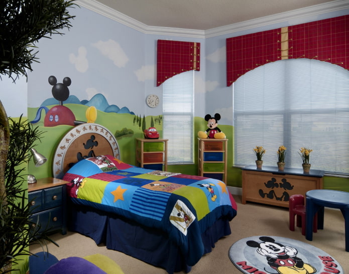 Conception des murs d'une chambre de garçon