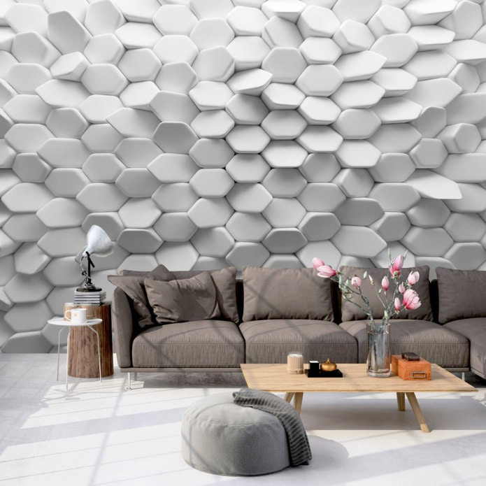 Papier peint 3D dans le salon