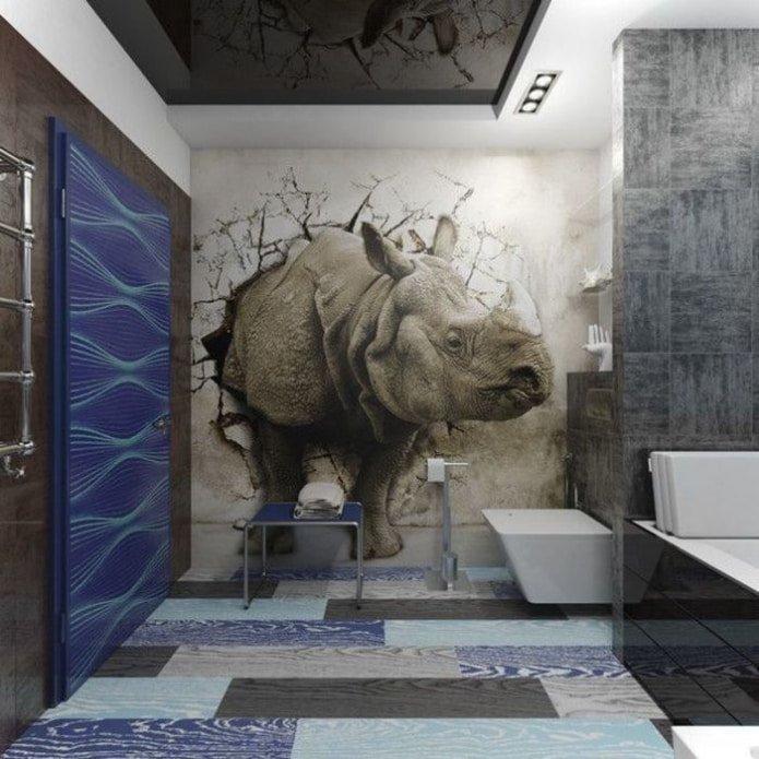 rhinocéros sur papier peint